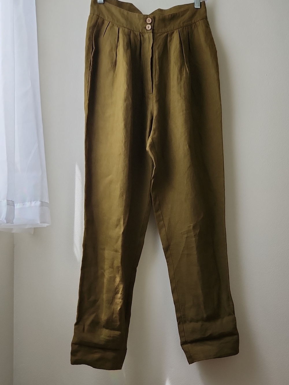 NWT Son De Flor Linen Trousers - Rosemary Green XS